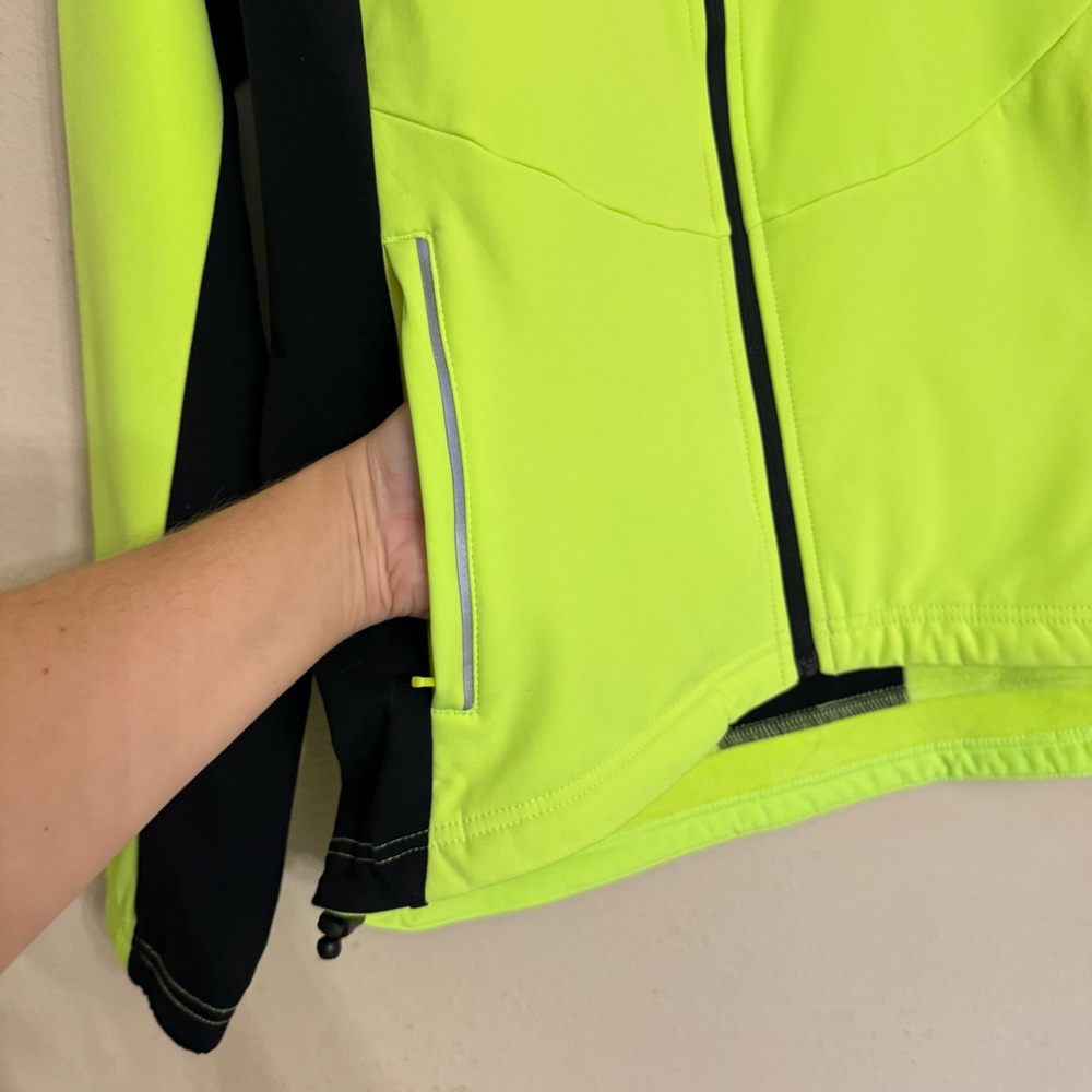 Baleaf Jacket Sz M Neon Yellow Cycling Running Softshell Waterproof Cold Weather - Picture 6 of 16